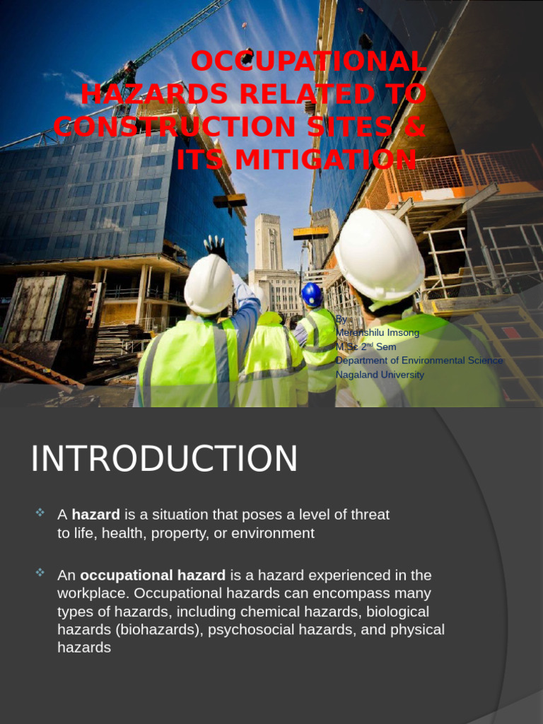 Occupational Hazards Related To Construction Sites & Its | PDF ...