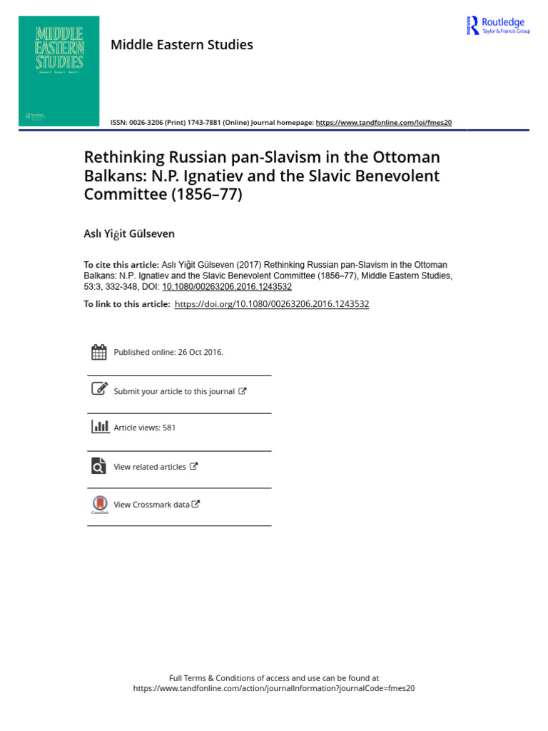 Russian Pan-Slavism in Ottoman Balkans | PDF | Russian Empire | Slavs