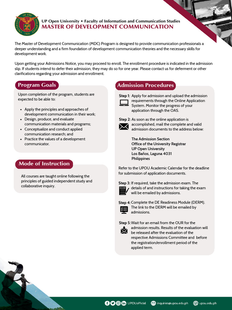 Master of Development Communication Program | PDF | Communication