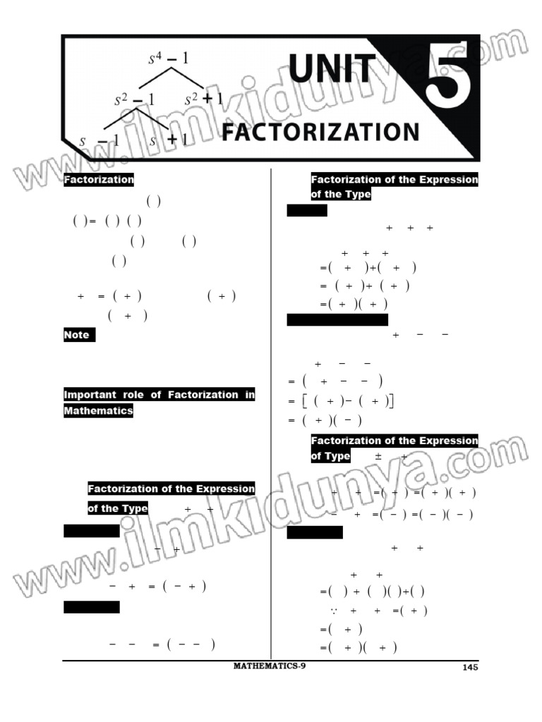 9rh Class Maths Notes PDF Chapter No 5 | PDF