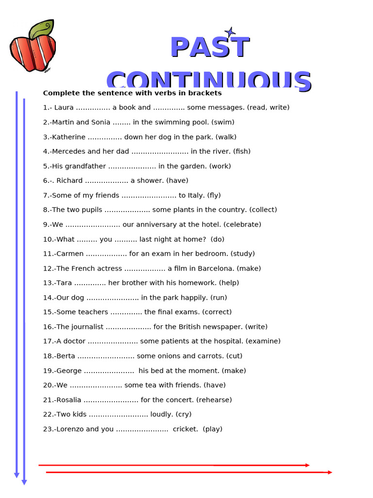 Past Continuous Homework | PDF
