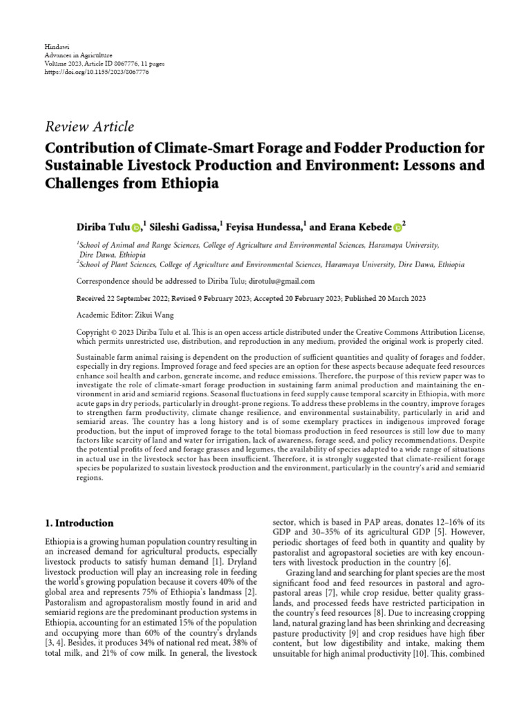 Contribution of Climate-Smart Forage and Fodder PR | PDF | Agriculture ...
