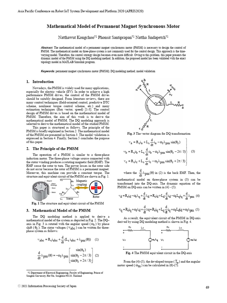 DQ Modeling of PMSM Dynamics | PDF | Electric Motor | Physical Quantities