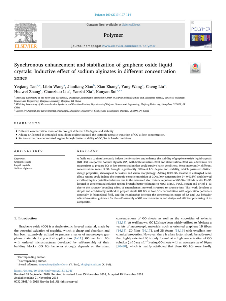 Enhancing Graphene Oxide Liquid Crystals | PDF | Liquid Crystal | Colloid