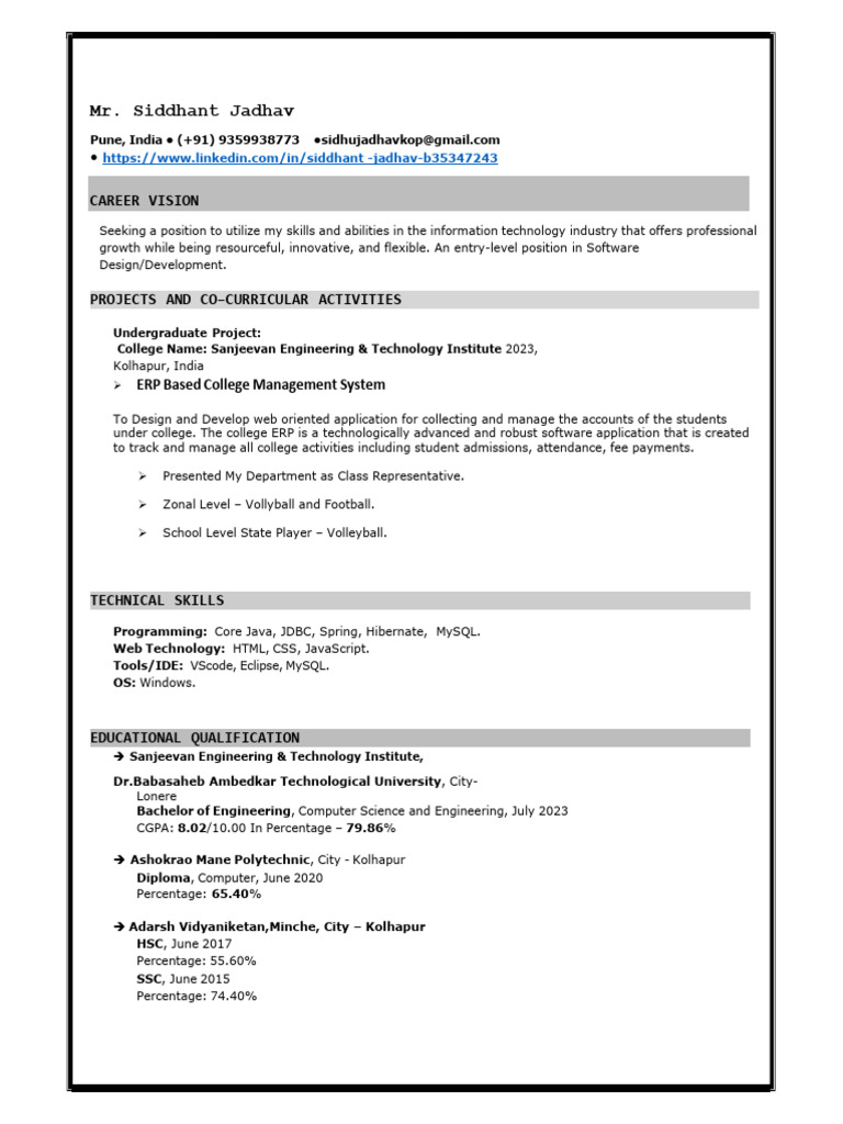 Siddhant Jadhav FullStack | PDF | Sql | My Sql