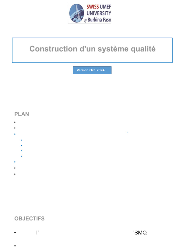 Construction d'un SMQ selon ISO 9001 | PDF | Système de management de ...