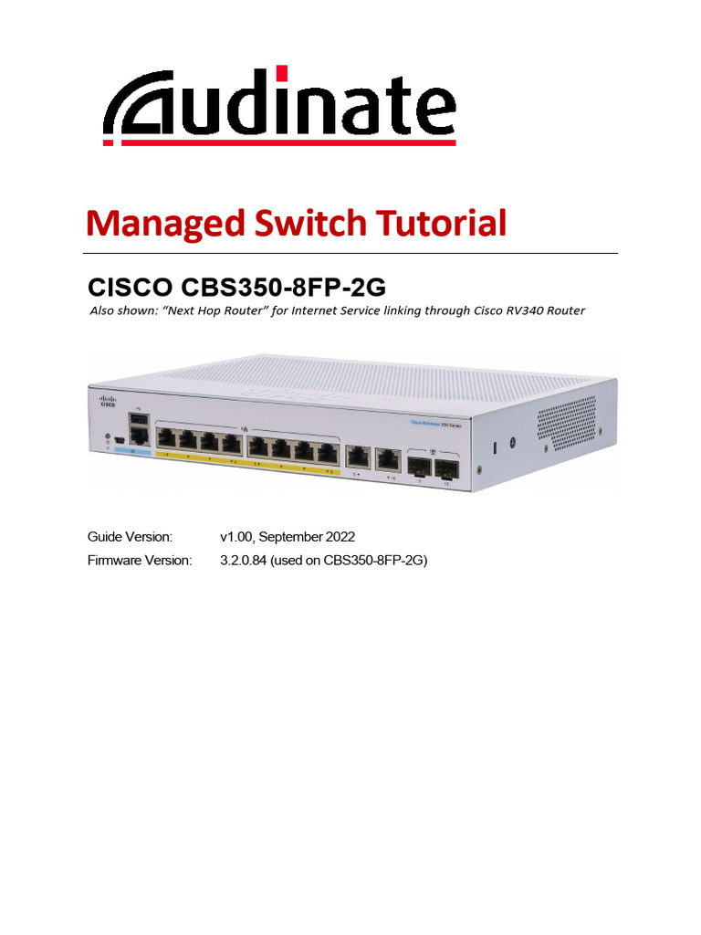 Managed Switch Tutorial CBS350 8FP 2G v1.00 | PDF | Data Transmission ...