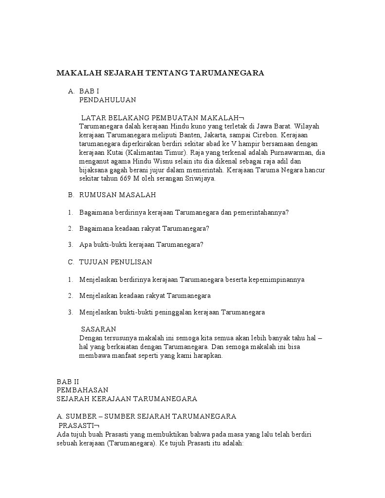 Makalah Sejarah Tentang Tarumanegara