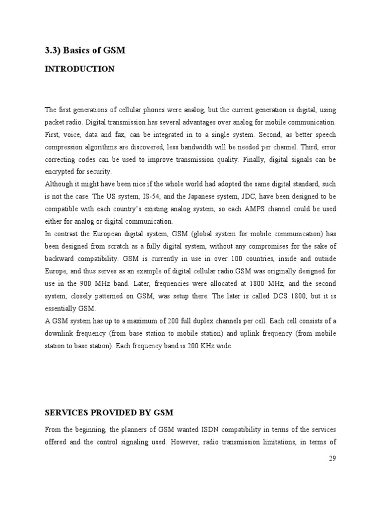 3.3) Basics of GSM | PDF | Radio | Data Transmission