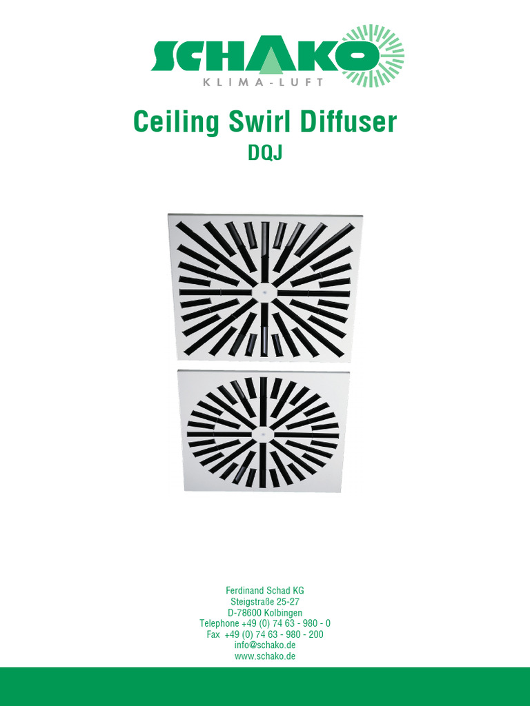 DQJ Ceiling Swirl Diffuser Overview | PDF | Screw | Flow Measurement