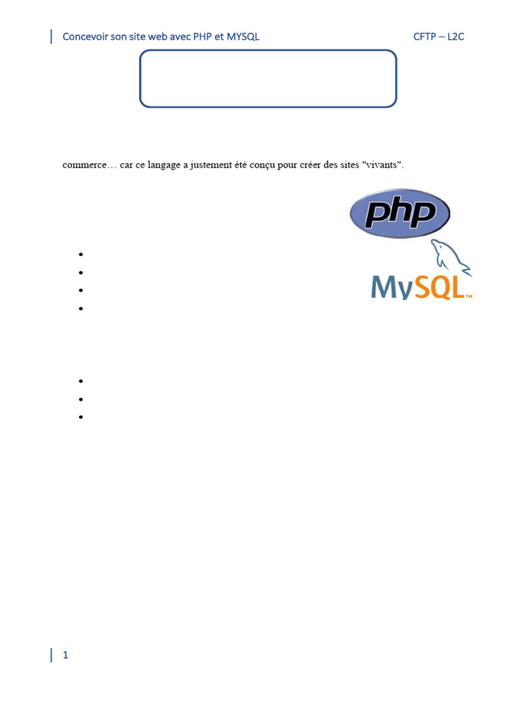 Créer un site web avec PHP et MySQL | PDF | PHP | Internet