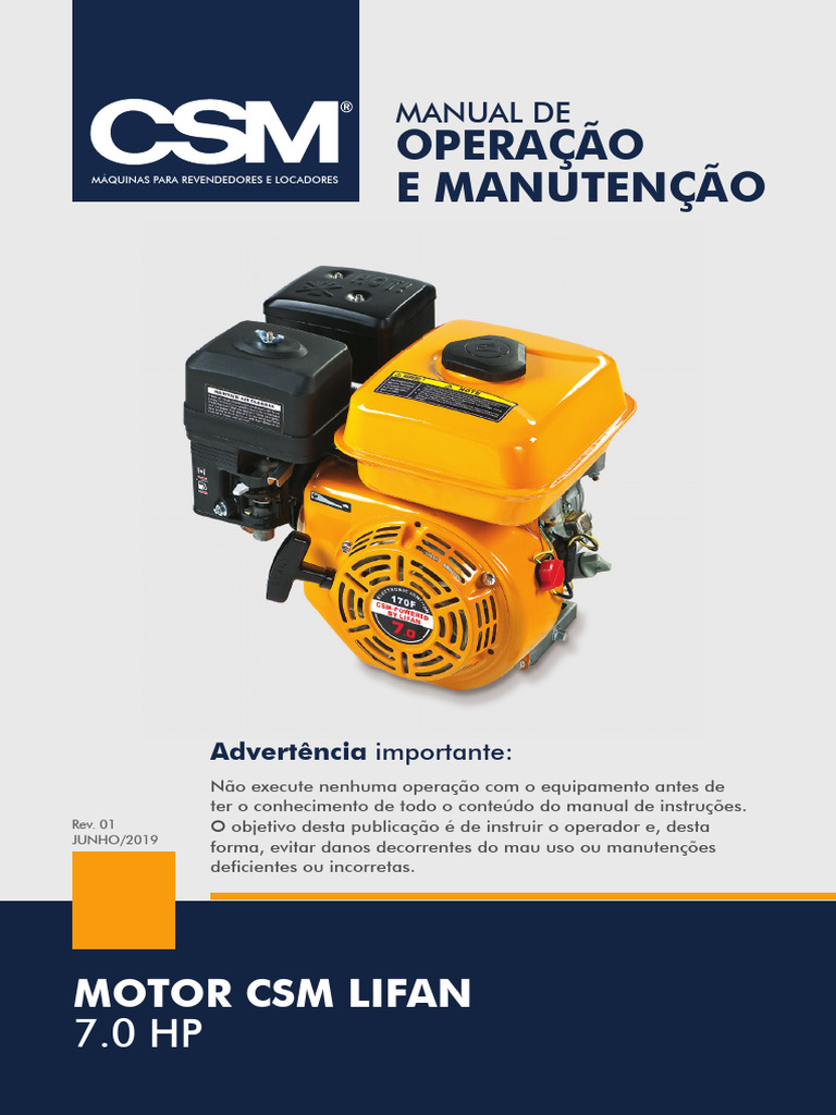 Manual de Operação do Motor CSM Lifan | PDF | Motores | Carburador