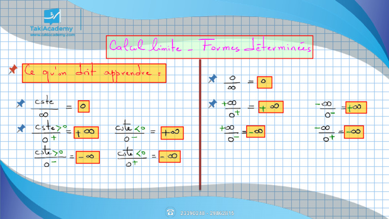 Calcul des limites et formes indéterminées | PDF