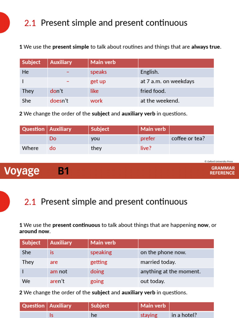 Present Simple or Continuous - PowerPoint | PDF | Subject (Grammar) | Verb