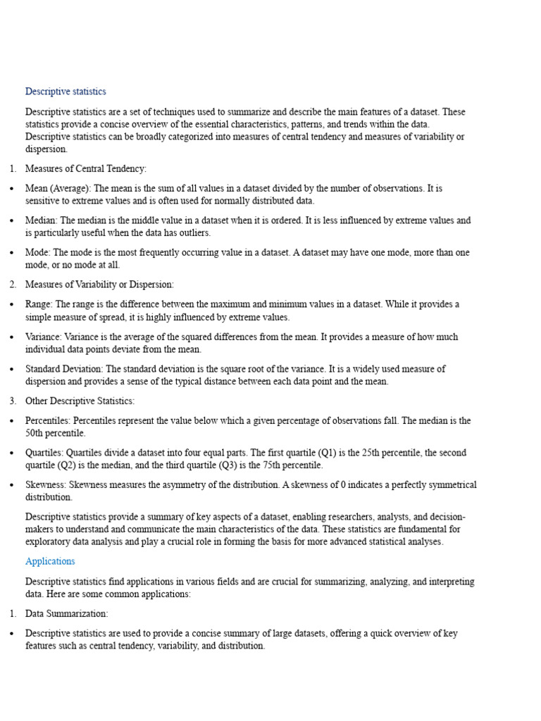 Understanding Descriptive Statistics | PDF | Statistics | Sampling ...