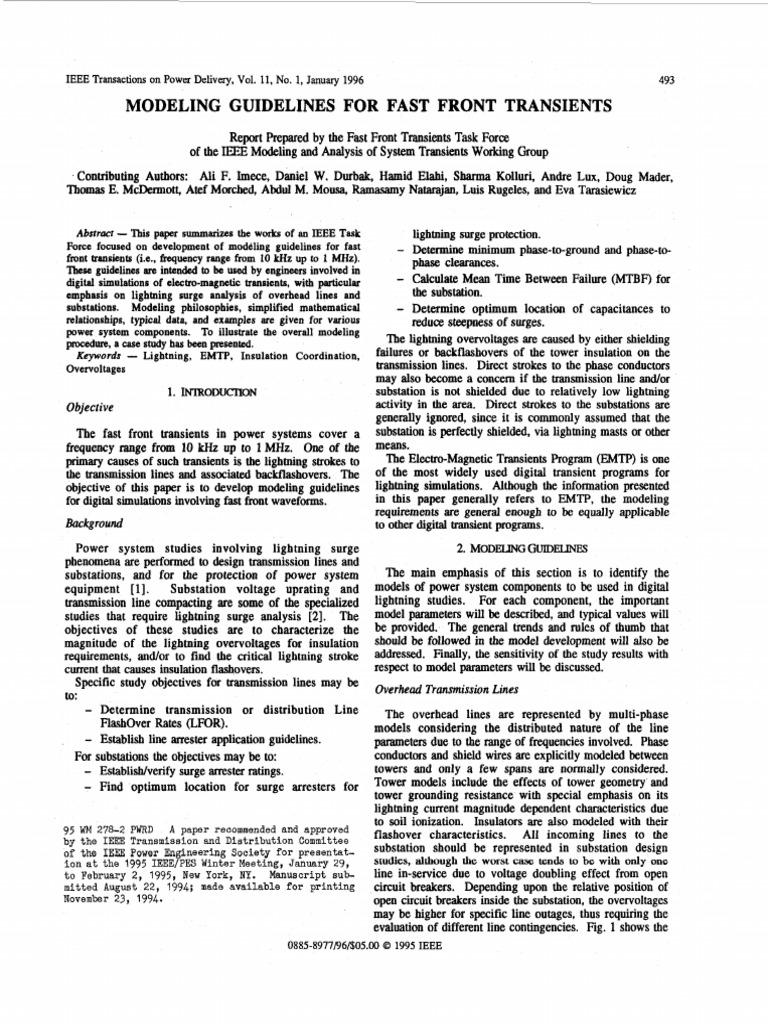 Fast Front Transient Modeling Guidelines | PDF | Insulator (Electricity ...