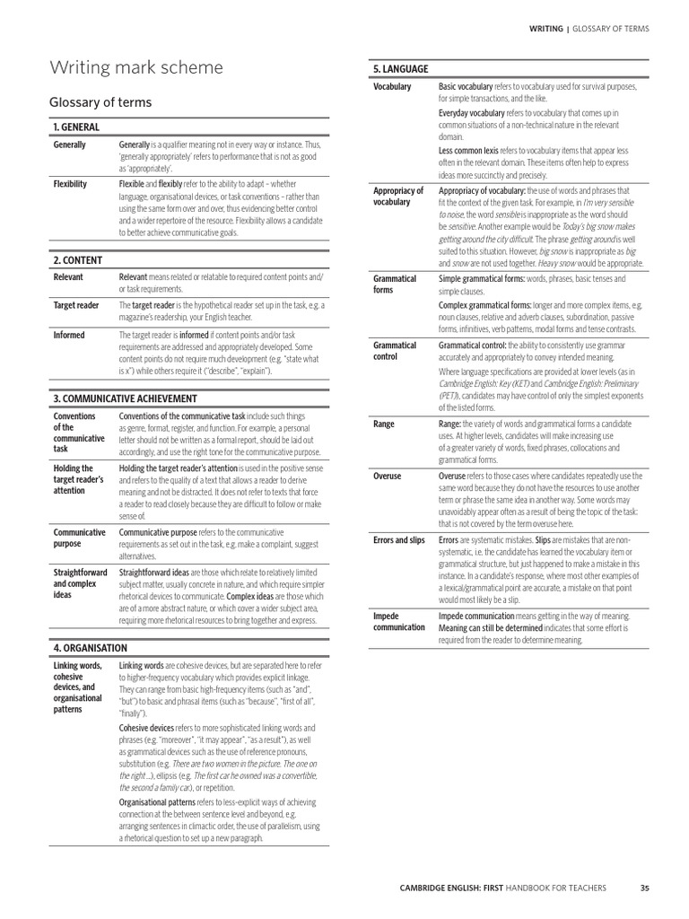 Cambridge English First Handbook Guide | PDF | English Language | Word
