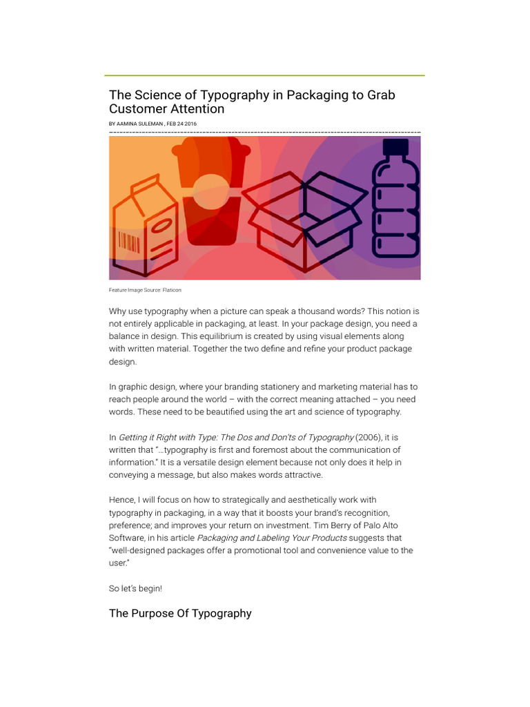 Typography's Role in Packaging Design | PDF | Typography | Brand