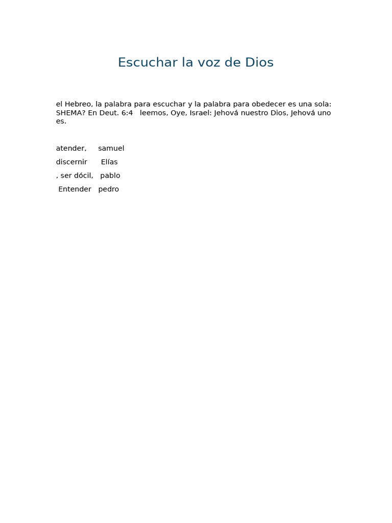 Predica Escuchar La Voz de Dios | PDF