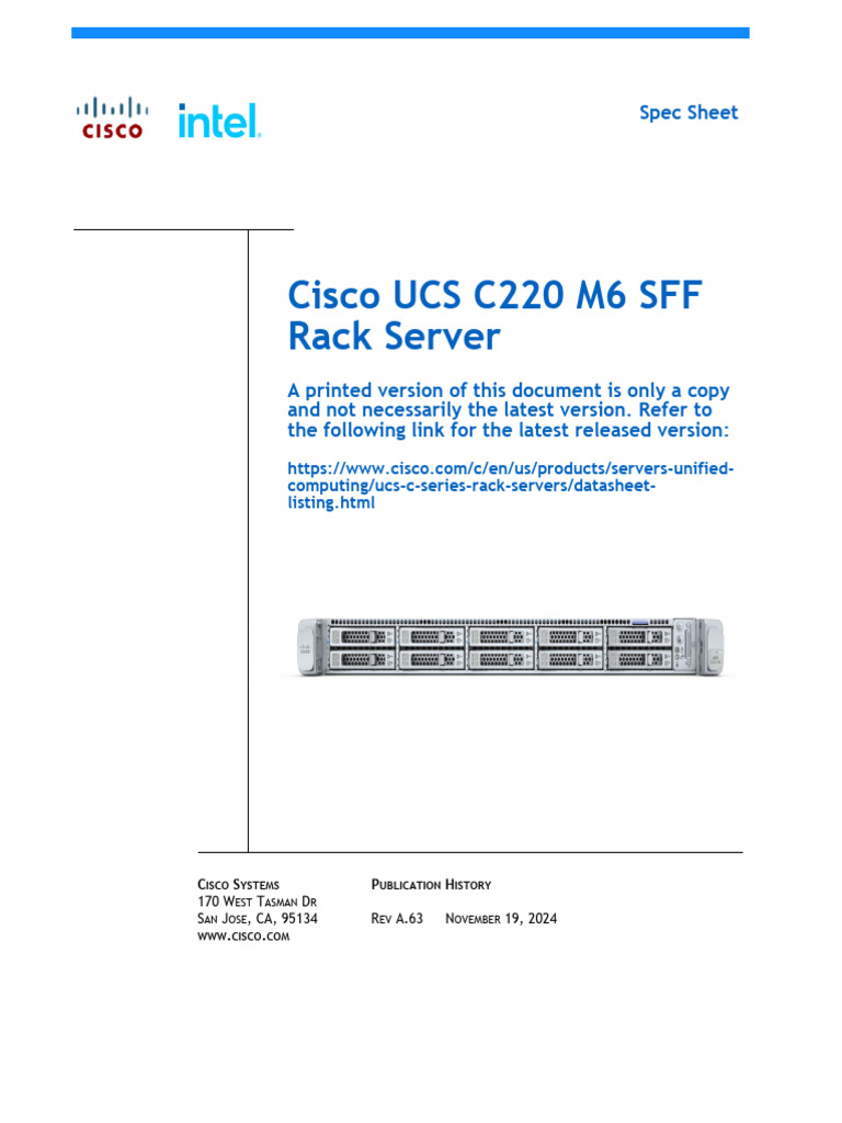 c220m6-sff-specsheet | PDF | Solid State Drive | Hard Disk Drive