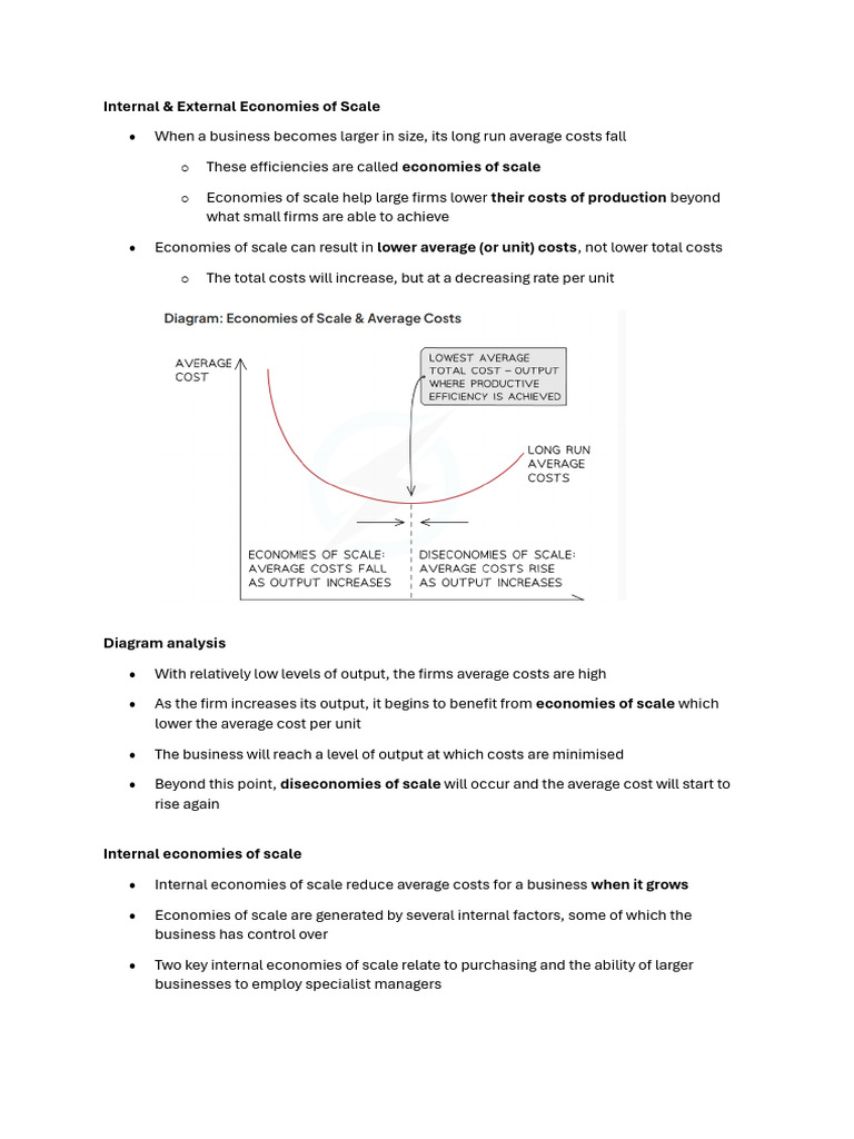 Economies and Diseconomies of Scale | PDF | Economies Of Scale ...