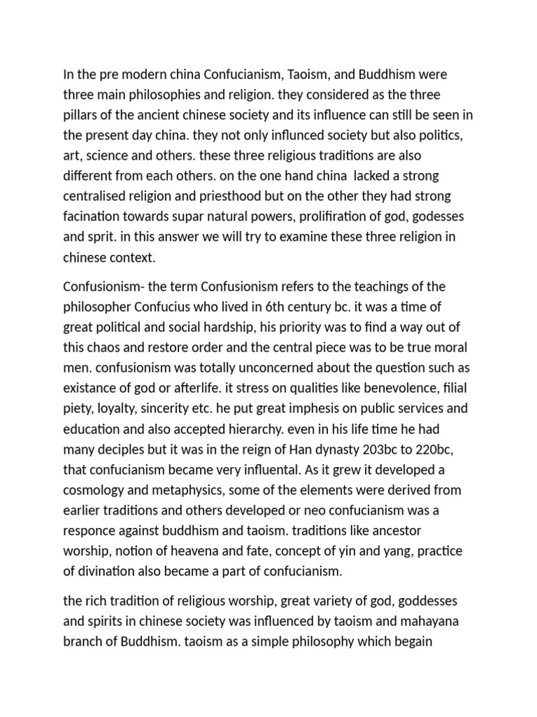 Influence of China's Three Religions | PDF | Confucianism | Religious ...