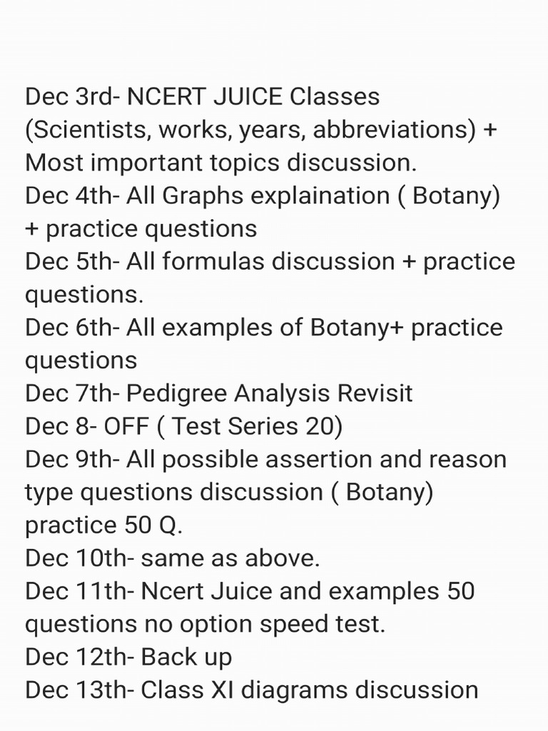 Extra classes schedule botany 241202 044451 pdf