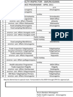 Public Health Inspector's Advance Programme for September 2011