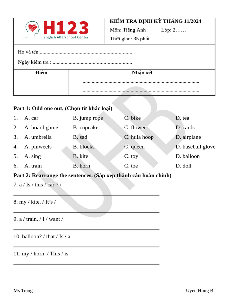 Grade 2 Test 2 Lesson 13 Pdf