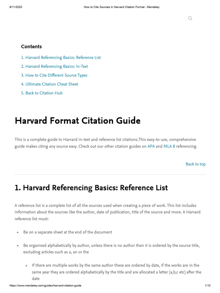 Harvard Citation Format Guide | PDF | Citation | Reference