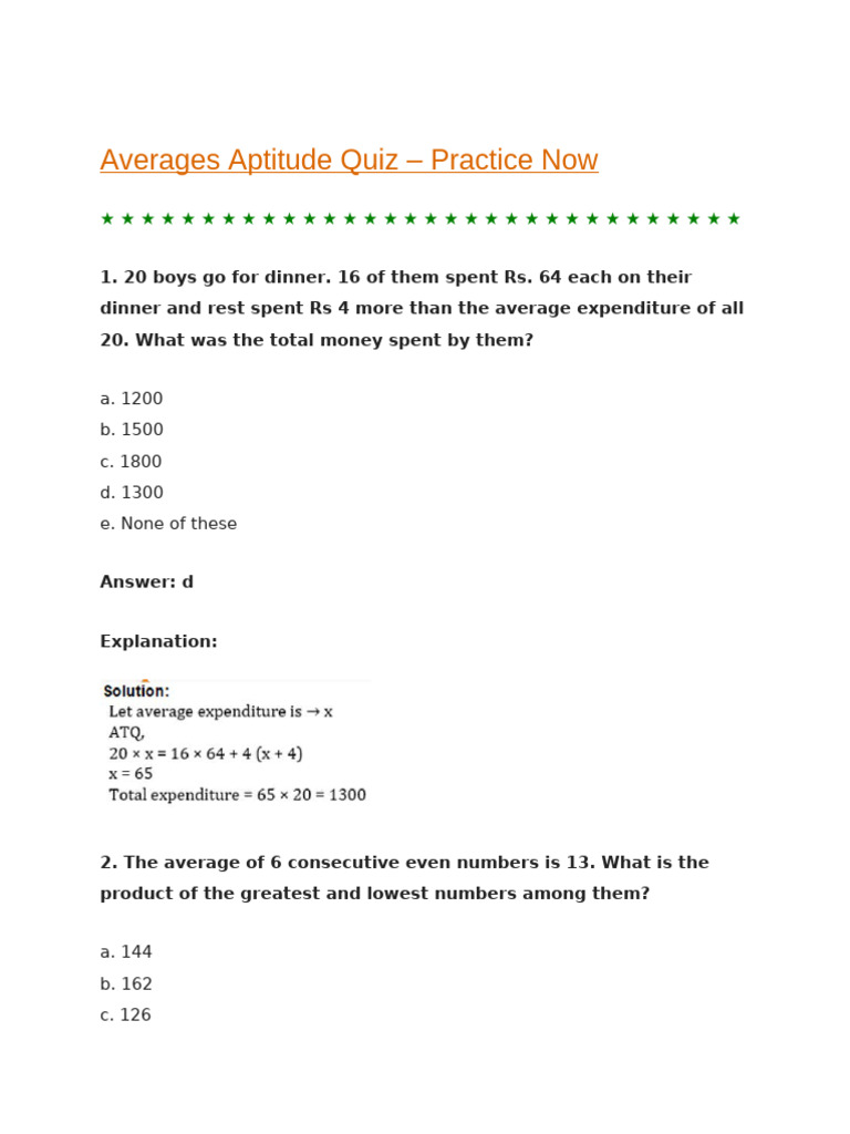 Cognizant Aptitude Test Practice Quiz | PDF | Speed | Investing