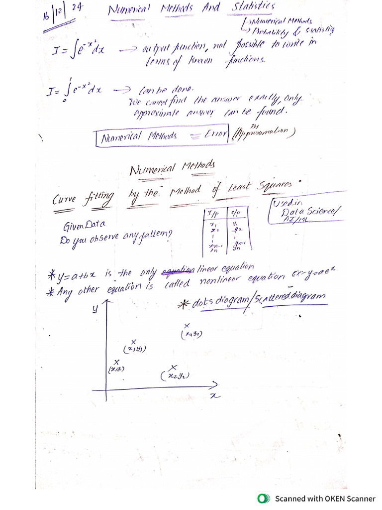 Numerical Methods And Statistics