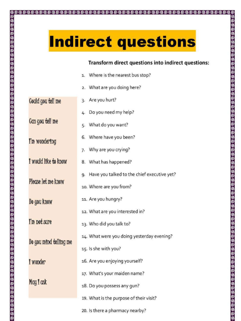 Indirect Questions | PDF