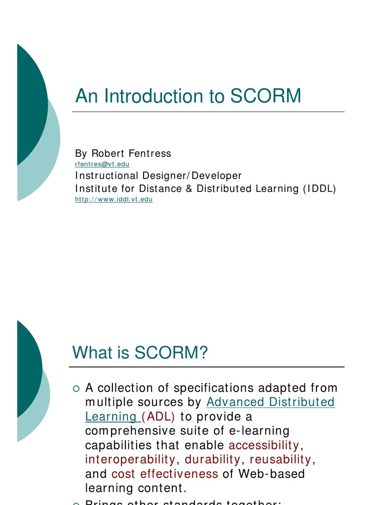 An Introduction To SCORM | PDF | Educational Devices | Educational ...