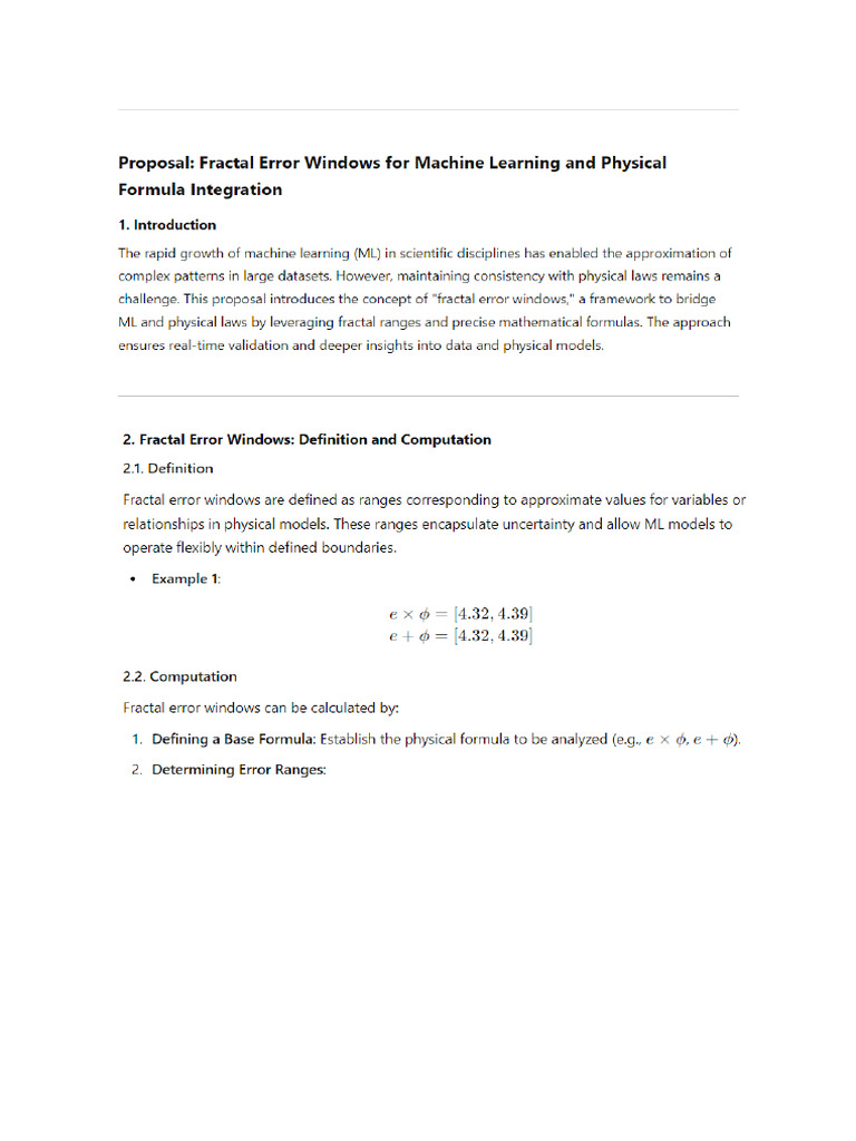 Fractal Error Windows for Machine Learning and Physical Formula ...