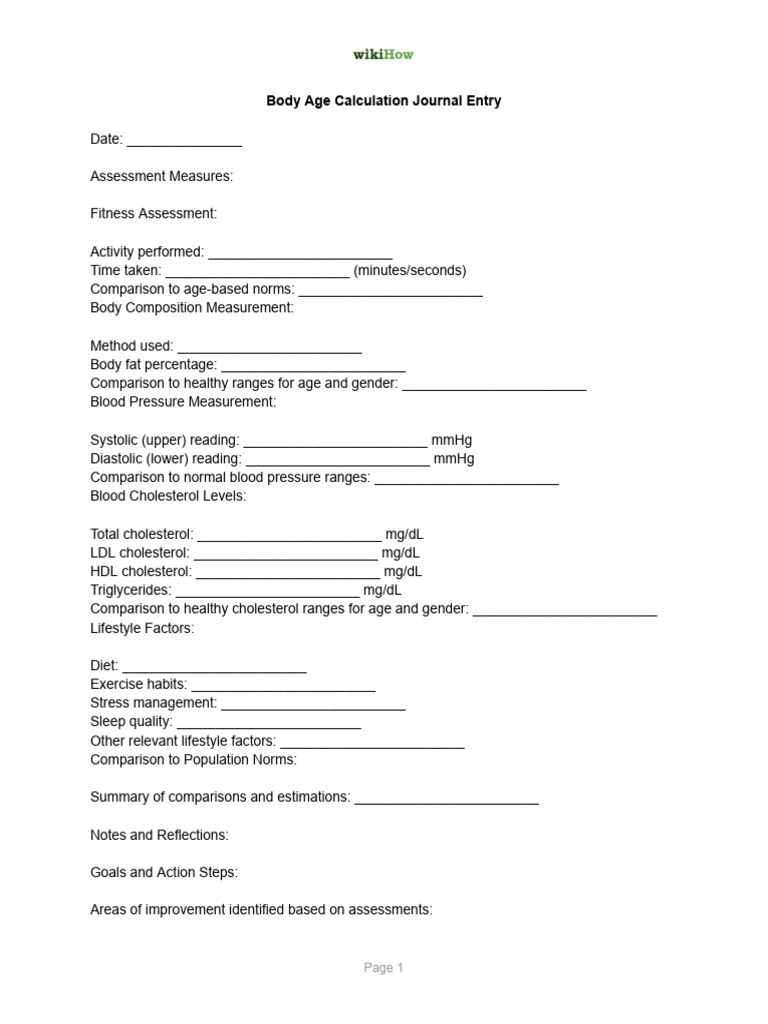 Body age calculation journal entry pdf cholesterol blood pressure