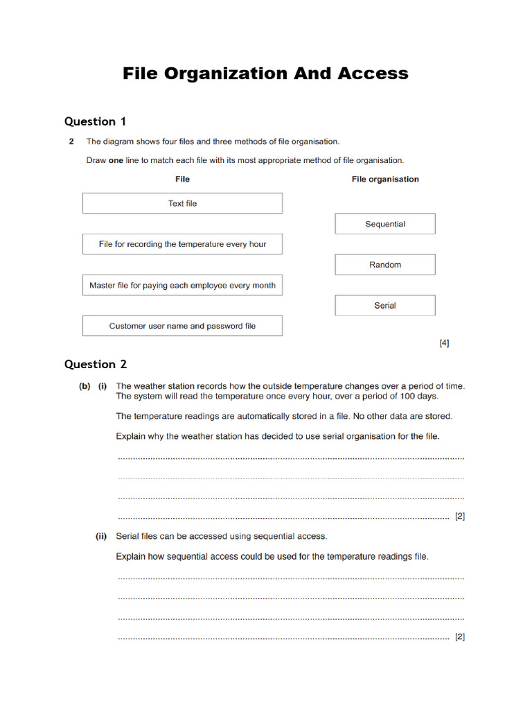 File Organization and Access (1) A2 Cs Notes | PDF