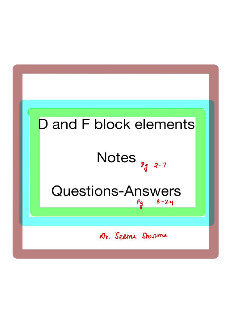 D and F Block Elements PDF | PDF
