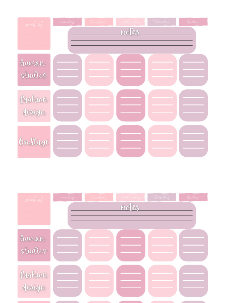 Weekly Schedule Template | PDF