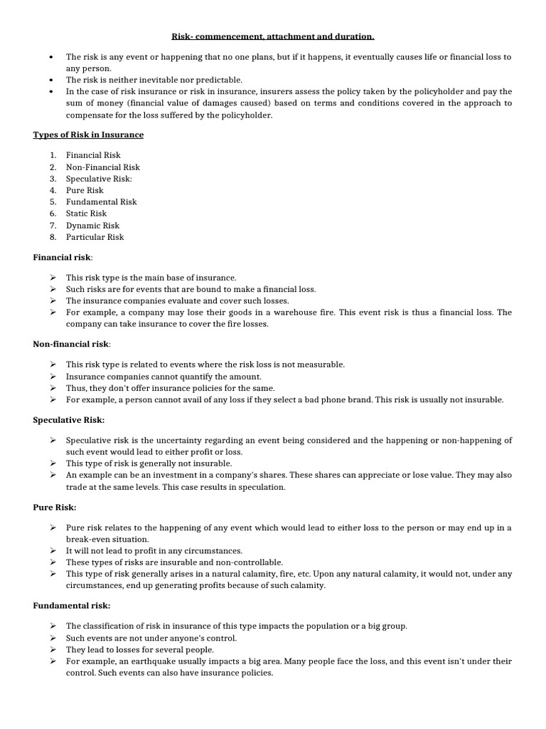 Risk | PDF | Insurance | Risk