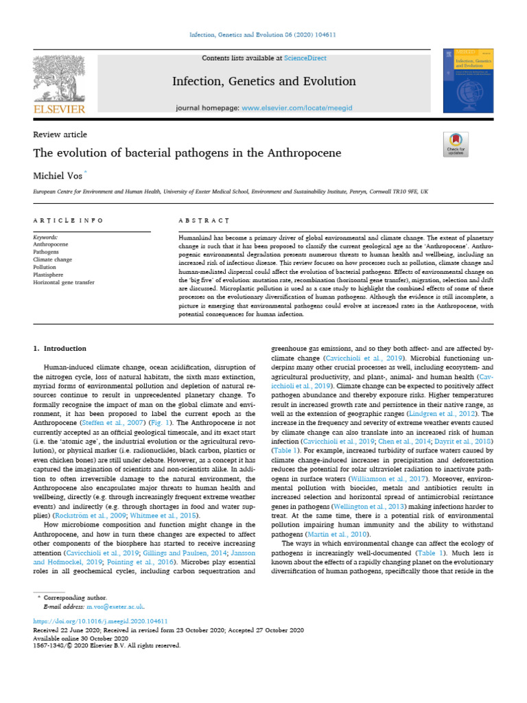The Evolution of Bacterial Pathog - Michiel Vos | PDF | Evolution ...