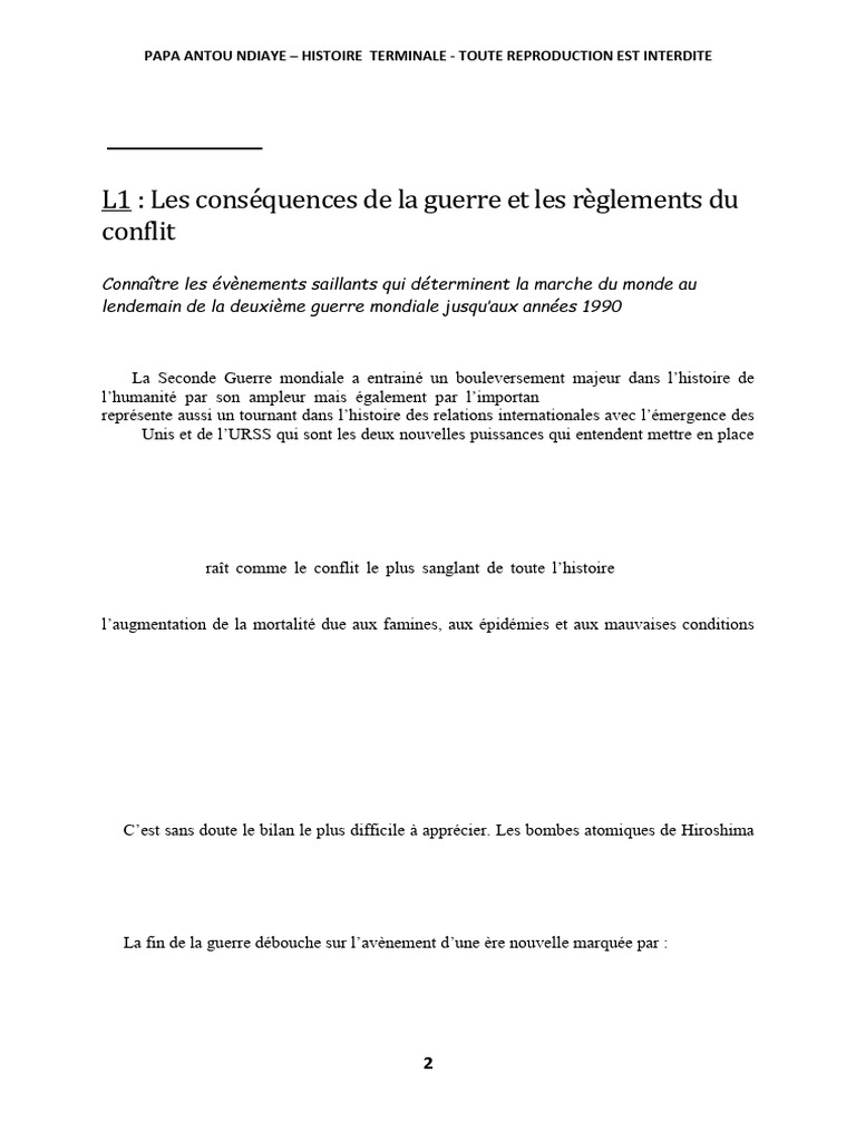 Conséquences de la Seconde Guerre mondiale | PDF | Nations unies ...