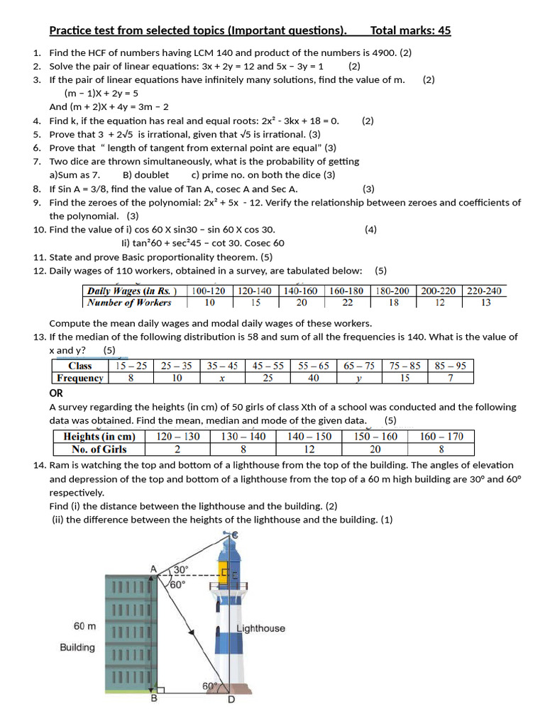 Practice Test From Topics Revised | PDF