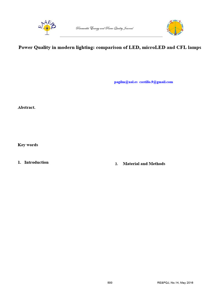 Power Quality of LED vs CFL Lamps | PDF | Compact Fluorescent Lamp ...