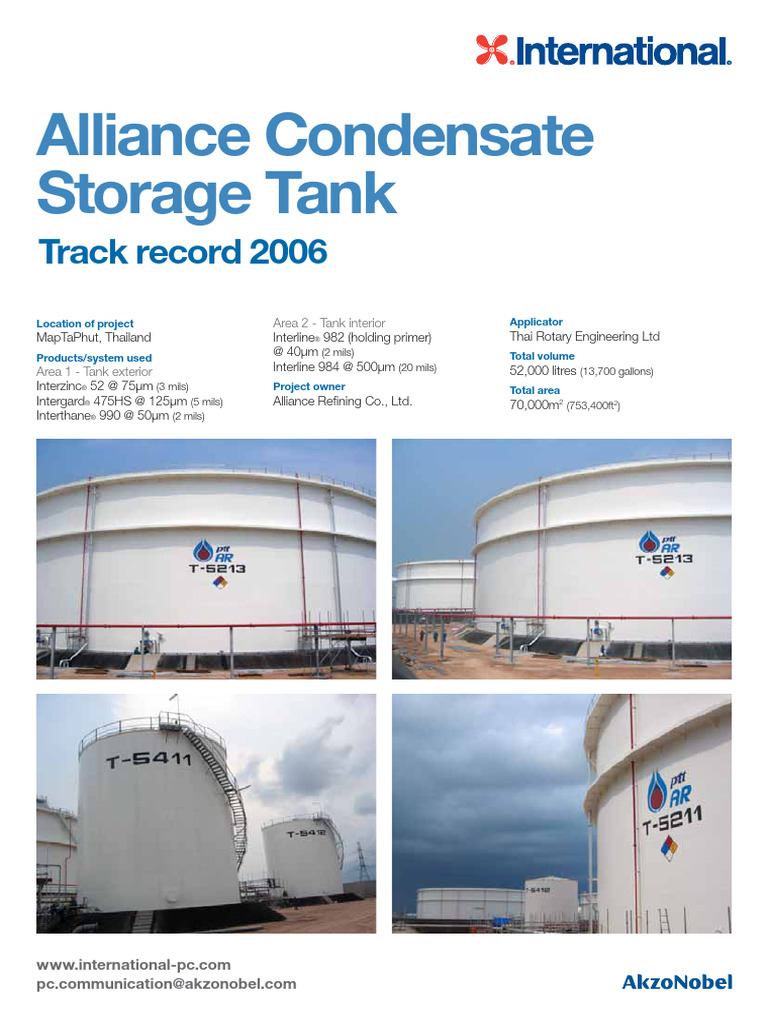 Alliance Condensate Storage Tank Track Record | PDF