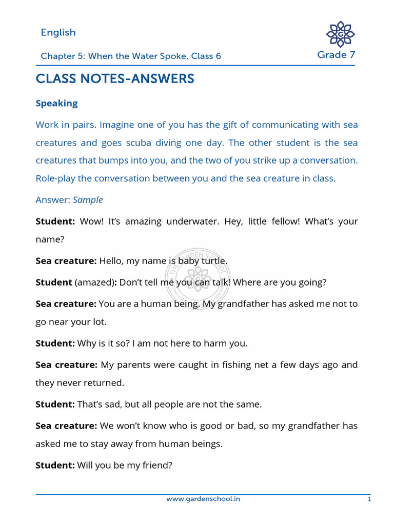 AK CN Grade+7 English Chapter+5 Class+6 | PDF