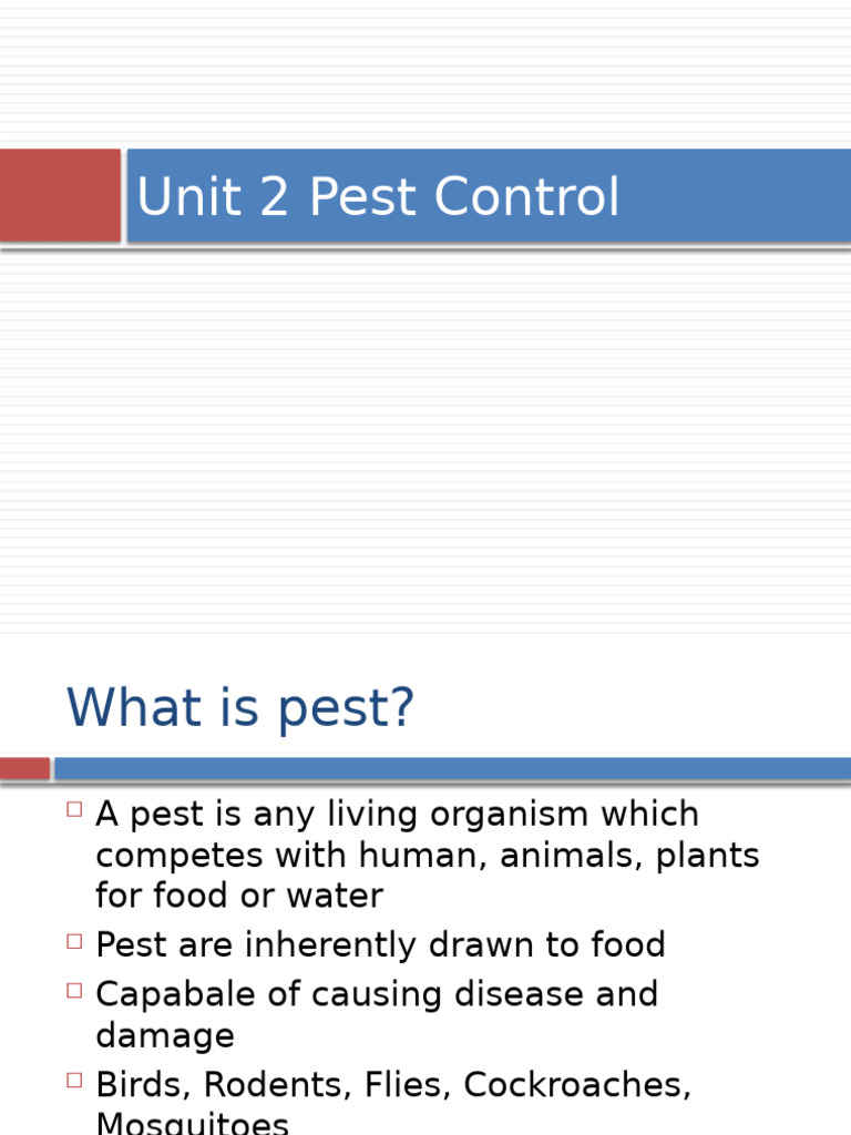 UNIT 2 Pest Control | PDF | Pest Control | Pest (Organism)