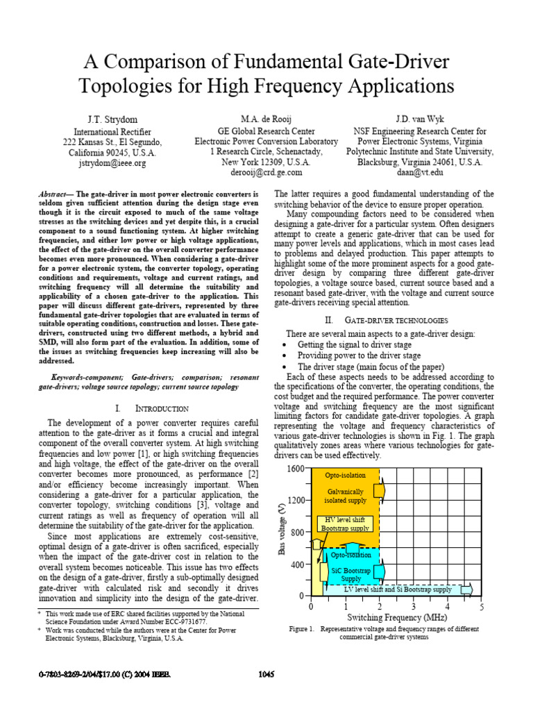 A Comparison of Fundamental Gate-Driver Topologies For High Frequency ...