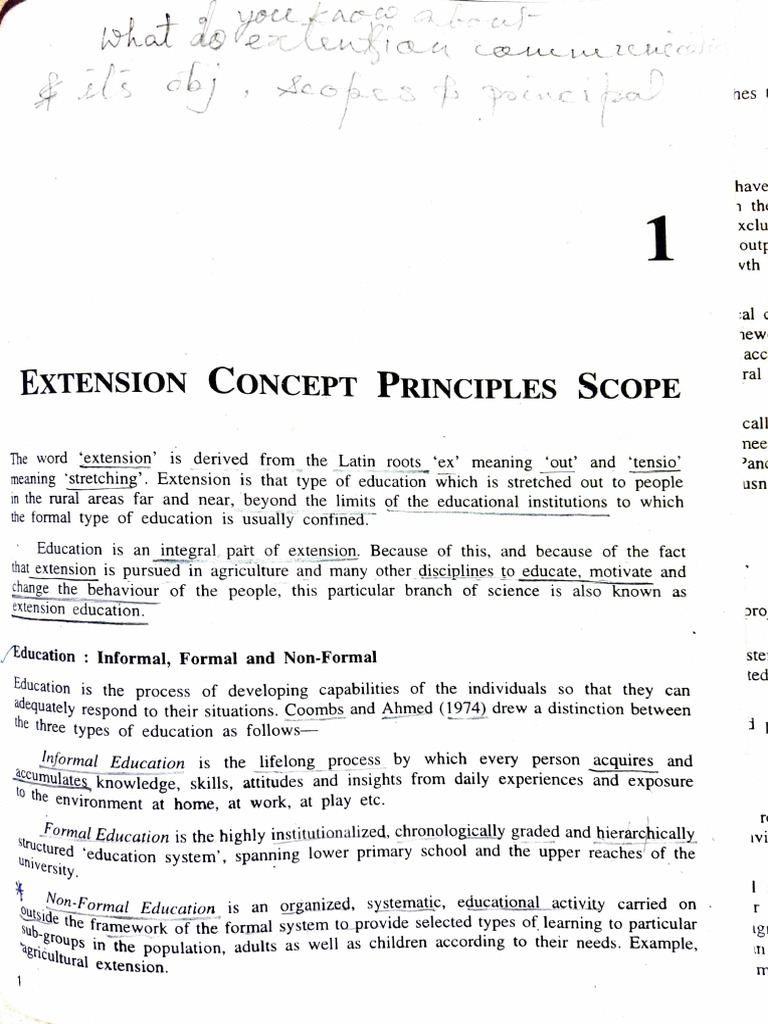 Principles of Extension Education | PDF | Learning | Soil