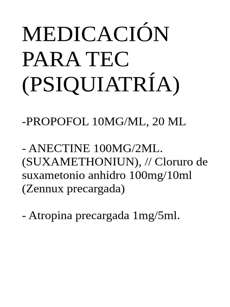 Medicacion TEC | PDF